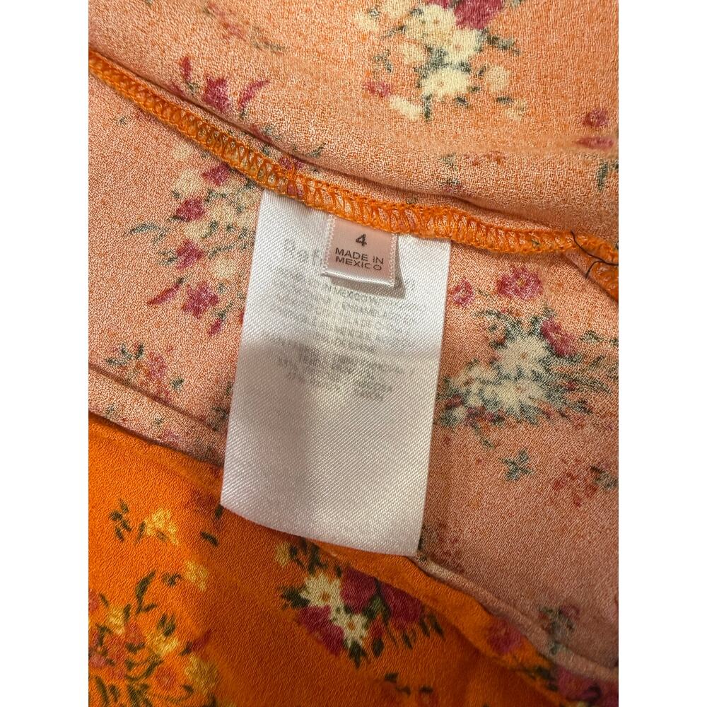 Reformation Lacey Orange floral midi  Dress Size 4 - Picture 4 of 8